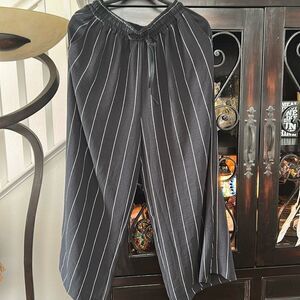 Cropped pinstripe trousers